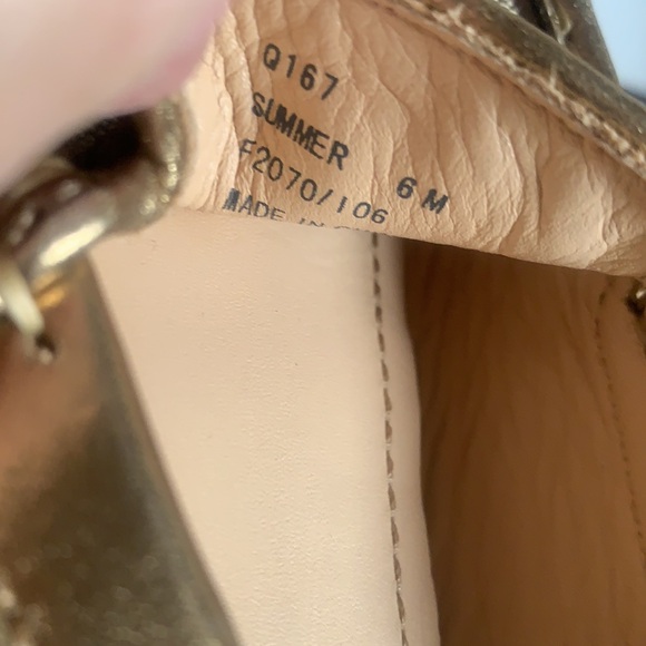 Y2K COACH SIGNATURE SUMMER FLATS DRIVING LOAFERS 6M MONOGRAM JACQUARD GOLD KHAKI - Picture 14 of 14